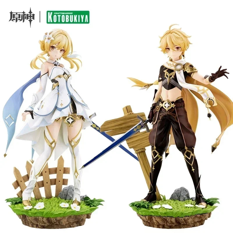 In Stock Kotobukiya Aether Lumine Original Anime Figure 27CM MiHoYo Genshin Impact Traveler Model Doll Collectible Figurine Toy
