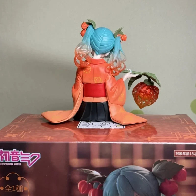 New Original Furyu Cartoon Hatsune Miku Noodle Stopper Figure -Flower Fairy Winter Cherry Pvc Model Collection Doll Toys Gift