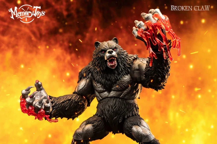 MEMORYTOYS 23Cm Fighter Fantasy Ancient Warcraft Series Bear Clan Fury Warrior Action Figure Animal Model Toys Collection