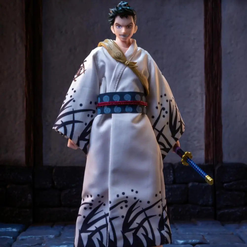 One piece  SHF Anime NEW Handmade Great Swordsman Shimotsuki Ryuma Kimono clothes Built In Iron Wire Is Suitable for 1/12 Toys