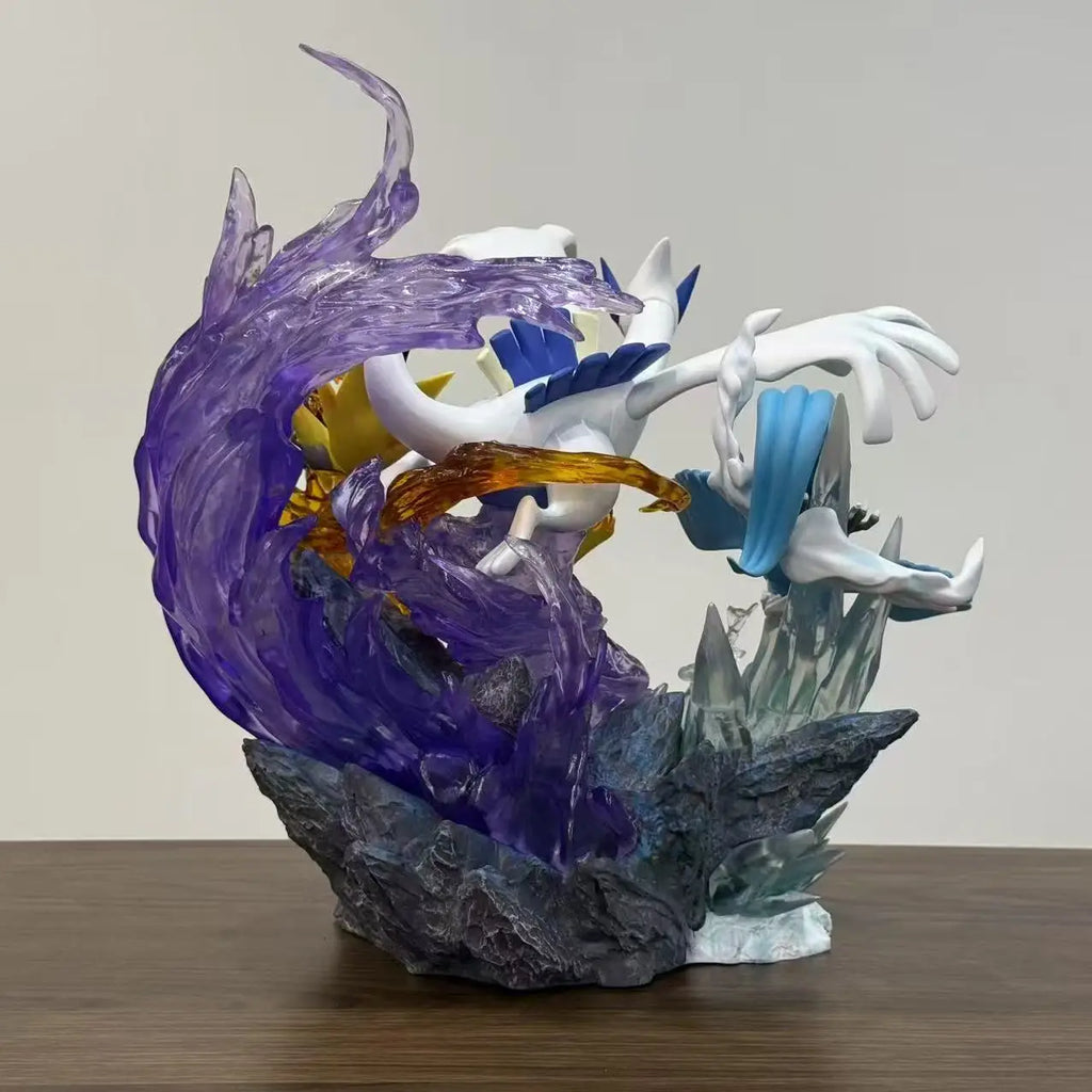 New Pokemon figure Lugia legendary bird Moltres Articuno Anime Figure 35cm with light Room Decoration Christmas Toys Kids Gifts