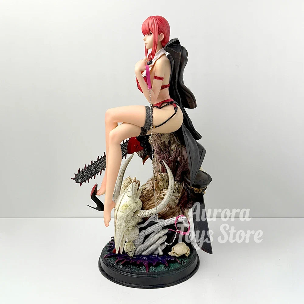 46cm/18.11in Anime Chainsaw Man Figure Makima Action Figures Pvc Statue Desktop Ornamen Collection Model Toys Gifts
