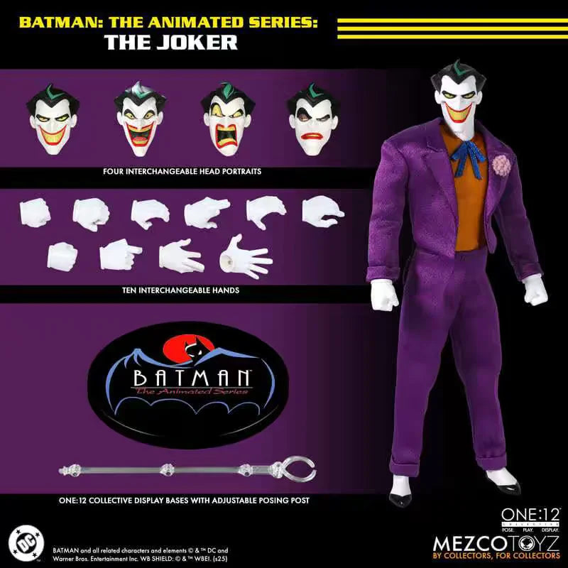 【Auf Lager】Mezco ONE:12 Batman Joker Animierte Version 1/12 6-Zoll Actionfigur