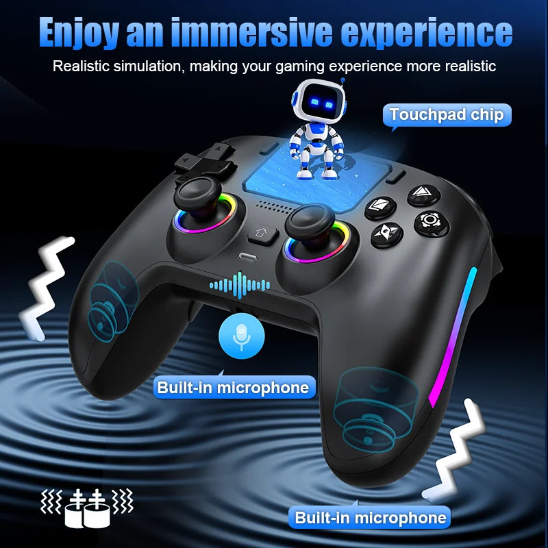 NEW Wireless Bluetooth Gaming Controller Hall Joystick Built-In Microphone No Delay Compatible For PS5 Steam Android PC Smart TV