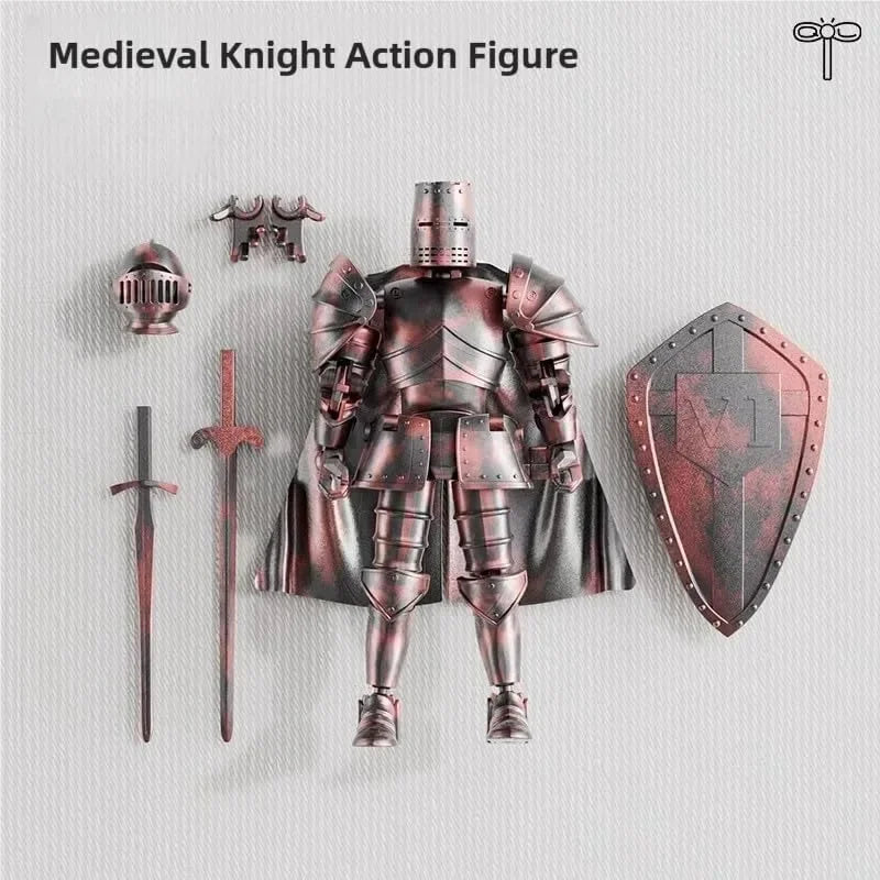 Knight Armor Action Figure - DIY Multi-Jointed Movable Robot with Medieval Armor Poseable Collectible Toy for Kids & Adults