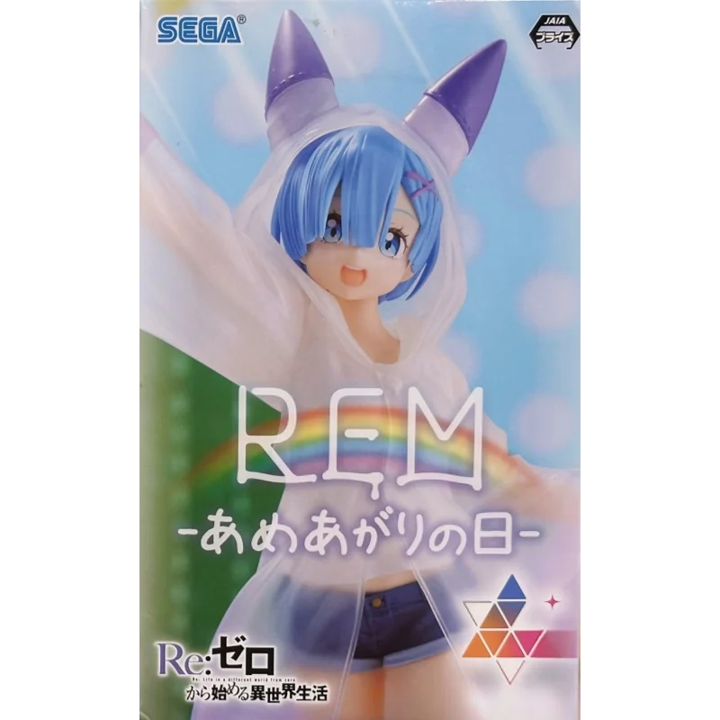 Original Sega Re:Life In A Different World From Zero Rem Ram Regenmantel Mädchen Anime Figur 21cm Modell Sammlung Spielzeug Kinder Weihnachtsgeschenk
