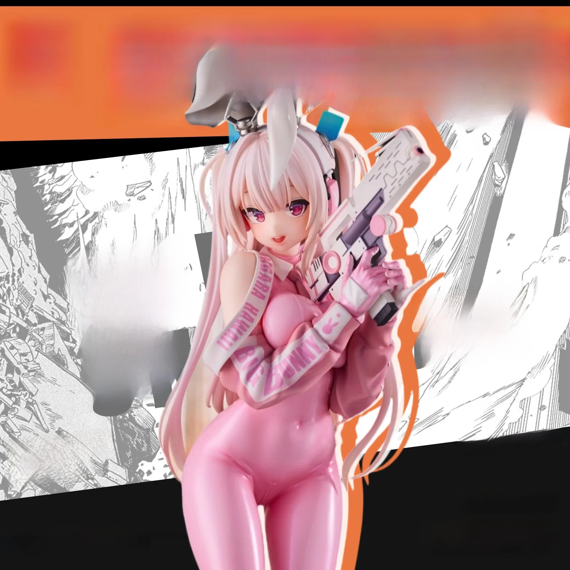 Superbunny Premium Edition Pink Anime Girl Figurine Adorable Collectible Model Gift from China Blue Horizon Series PVC Static