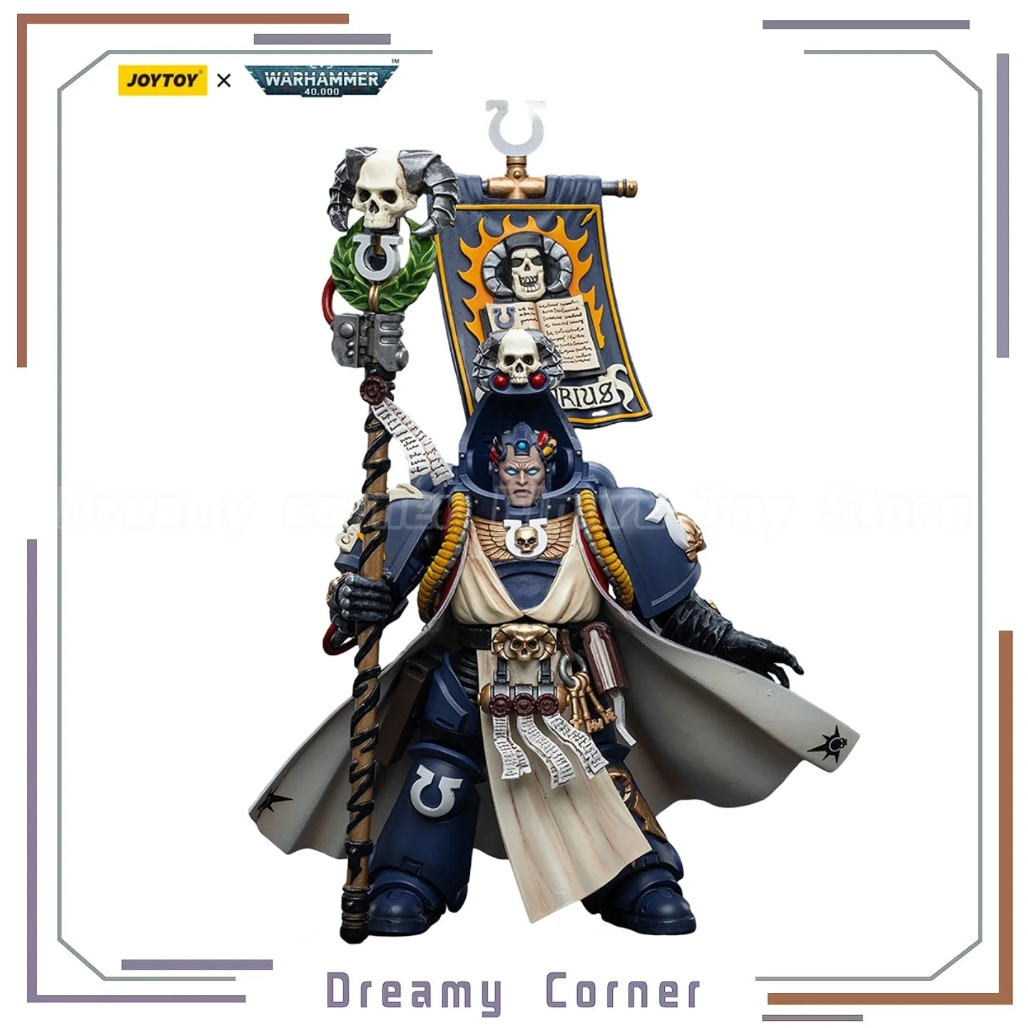 【In Stock】JOYTOY Warhammer 40K Ultramarines Chief Librarian Tigurius 1/18 Action Figure Toy Model Collection Ornament