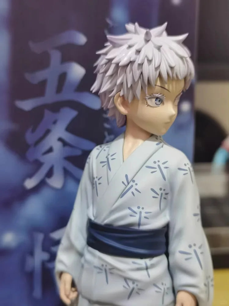 Original Anime Jujutsu Kaisen Figures Satoru Gojo Figure Childhood 5t5 Action Figurine Q Version Collection Models Statue Orname