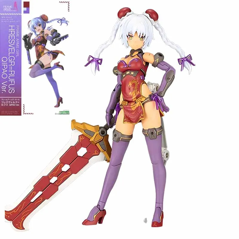 Genuine In Stock Kotobukiya Original FRAME ARMS GIRL STYLET WILBER NINE HRESVELGR=RUFUS QIPAO Ver. Anime Figure Assembly Model