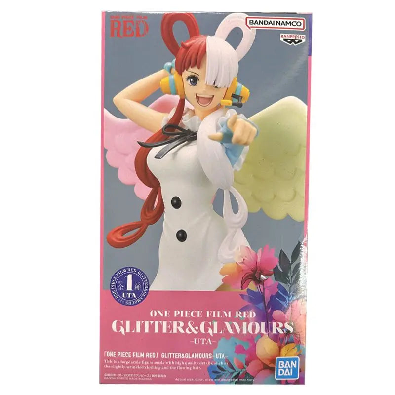 Original Bandai One Piece Red Film Uta Glitter Glamours Pvc Action Figures Collect Decorative Model Figurine Toys 23cm