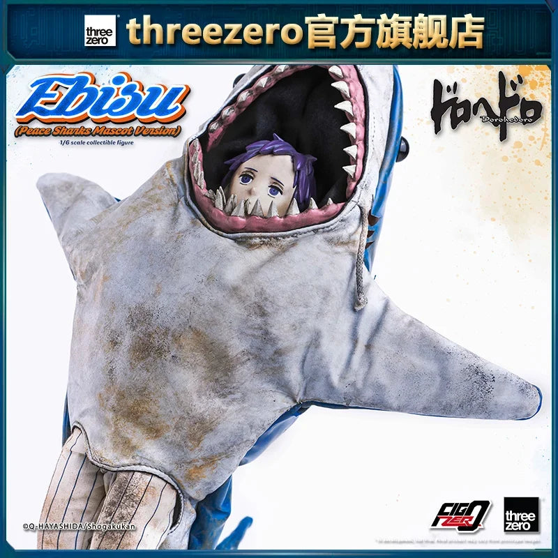 35Cm 1/6 Threezero Dorohedoro Figzero Ebisu Peace Sharks Mascot Version Anime Action Figure Garage Kit Model Doll Toys Gift
