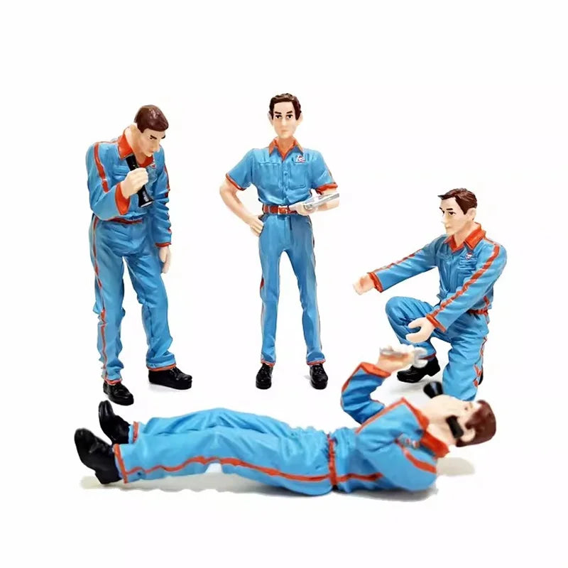 1/18 Maßstab 4 Stück Harz Mechaniker Modell Fahrzeug Reparatur Fabrik Reparatur Arbeiter Szene Zubehör Actionfigur Spielzeug Geschenk Sammlung