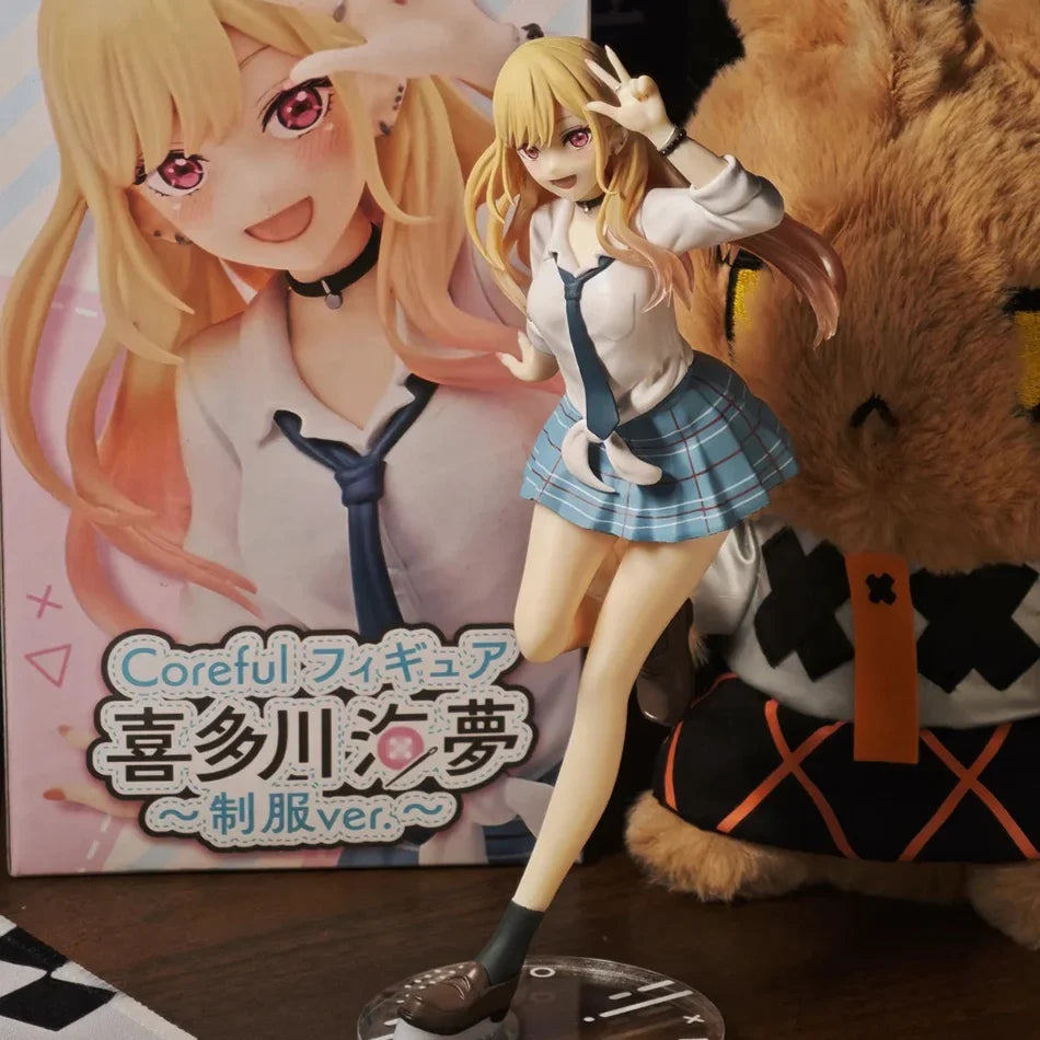18CM Anime My Dress Up Darling Kitagawa Marin Figure School Uniform Dress Up Standing Model Toy Gift Action Figure For Kids PVC