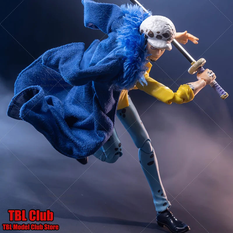 1/12 Scale Male Clothes Blie Coat One Piece Trafalgar D. Water Law Japanese Anime For SHF 6-inch Action Figure Soldier Scene
