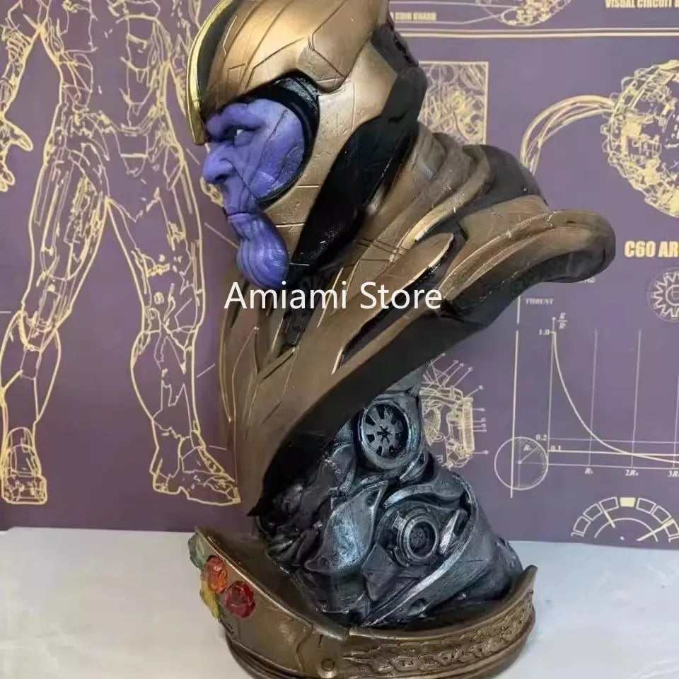 38cm Marvel Avengers Thanos Bust Statue Avengers 4 Movie Model Display Half Head Figure Resin Collectible Birthday Gift for Men