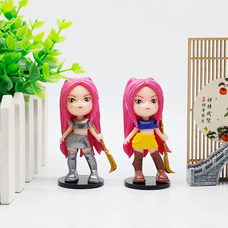 HOT SALE 6pcs/Set Q Version K pop Demon Hunters Action Figure Toy Rumi Mira Zoey Figurine Decor Doll for Fans Christmas Gifts