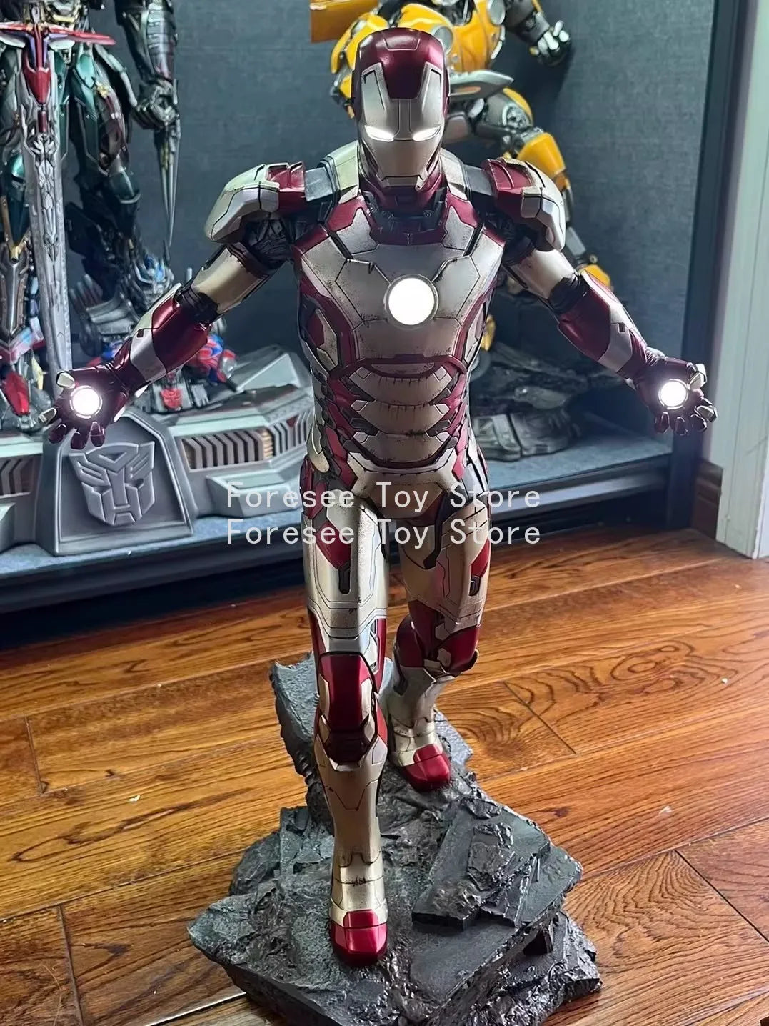 In Stock 50cm Height Mark42 Figure Marvel Anime Figures Collection Light-up Desktop Ornament Decorations Best Gifts for Children