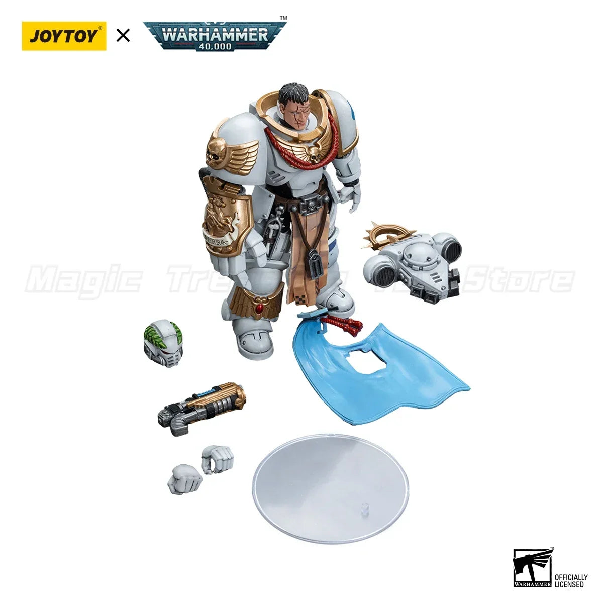 【MT】JOYTOY 1/18 Action Figure Warhammer 40K Space Marines White Consuls Captain Messinius Model Toy Gift
