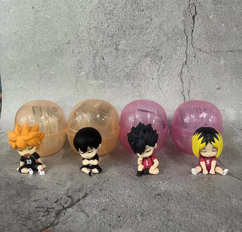 4pcs Anime Haikyuu Figures Bokuto Kotaro Akaashi Keiji Oikawa Tooru Iwaizumi Hajime Action Figures Q Version PVC Model Toys 5cm