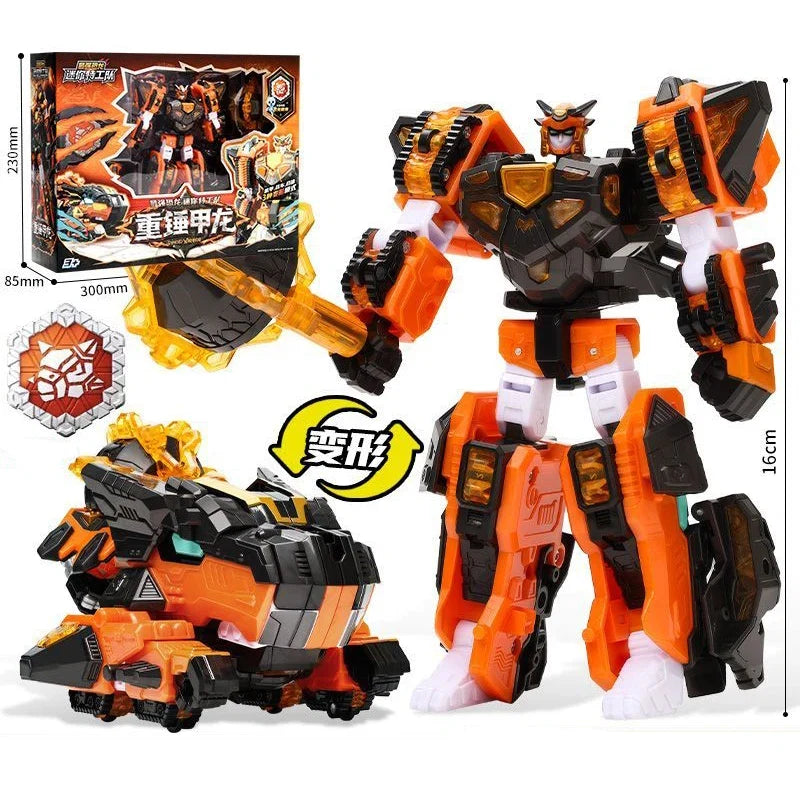 MiniForce Dinoid Warrior Transformation Robot Dinosaur Model REX KAISER Mini Force Deformation Headbot Giganoto Dino Toys