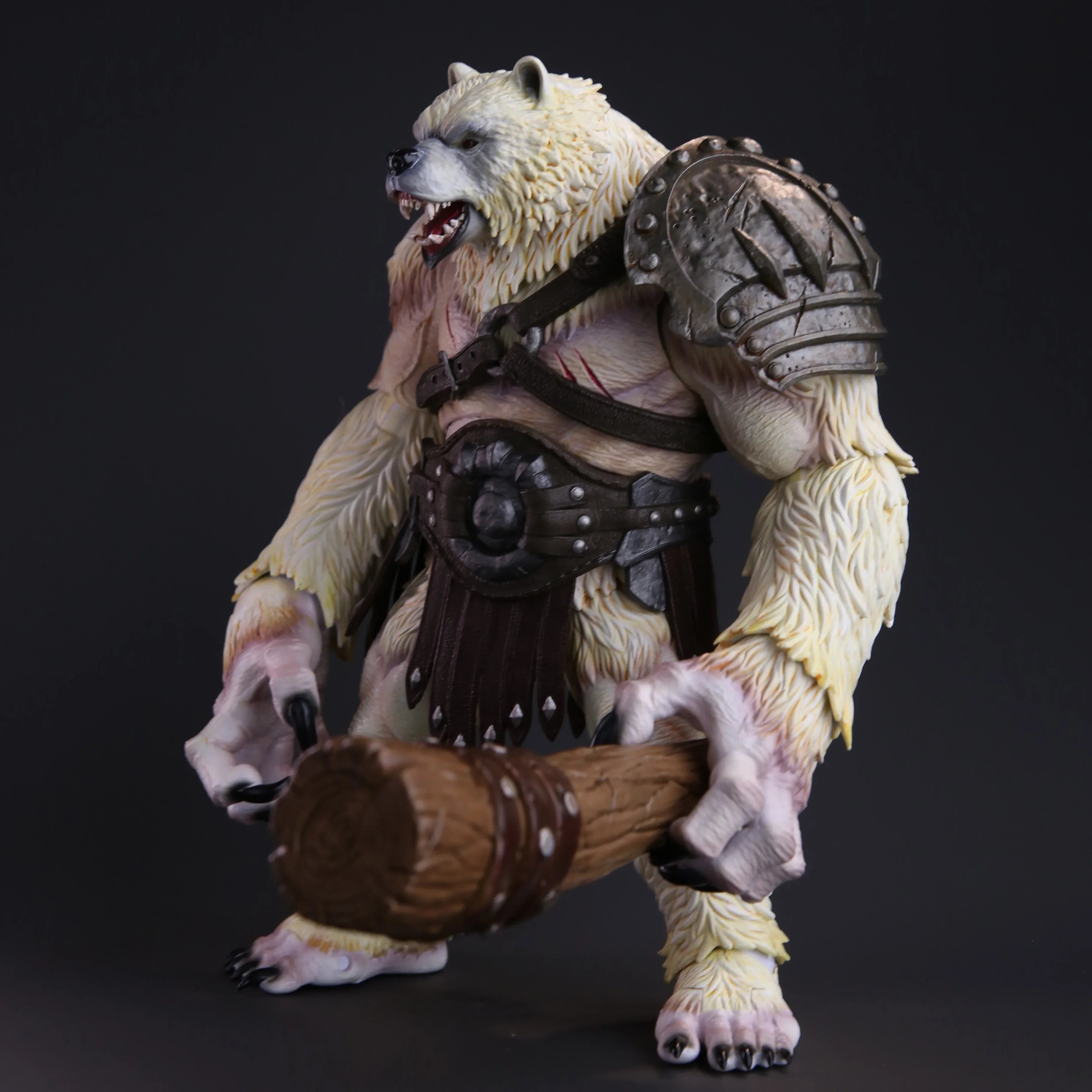 In Stock Memory Toys Adventurers World Brown & White Bearkin Warrior Shardclaw 21CM Articulated Action Figure Model Toy