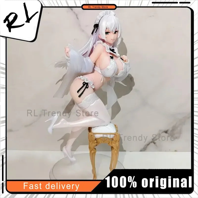 26cm Anime Girl Chair Kneeling Pose Action Figure Model Statue for Desktop Decoration Collectible Robot Toy
