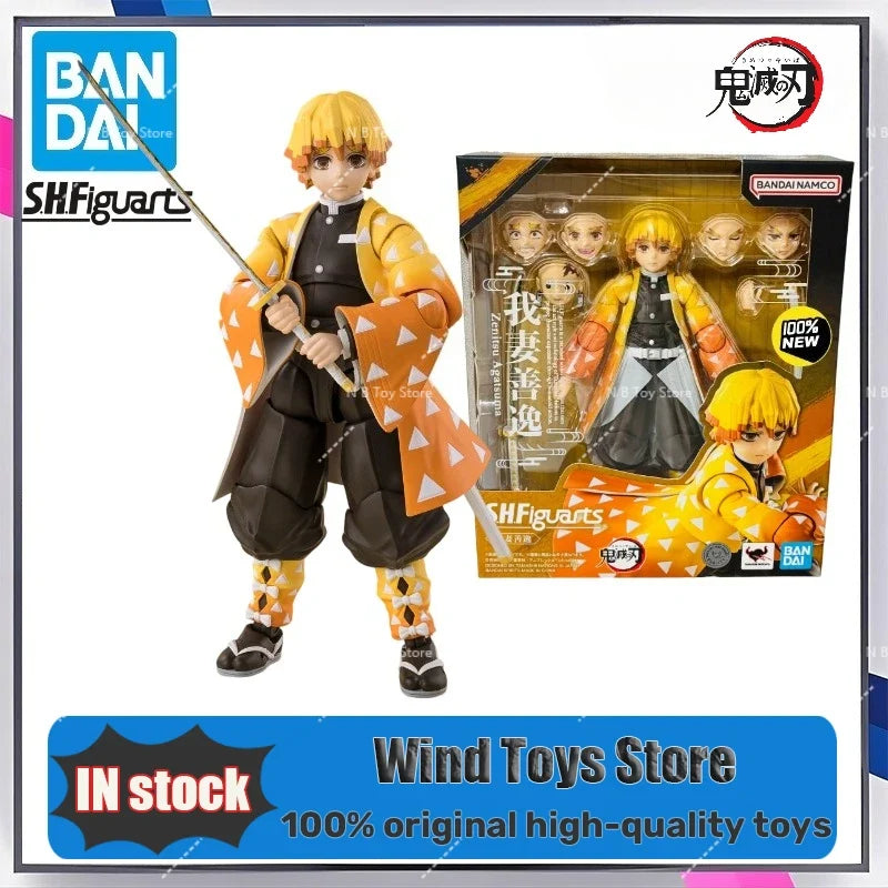 In Stock 100% Original Bandai Demon Slayer S.H.Figuarts SHF Zenitsu Agatsuma Model Action Figure Toys Gift