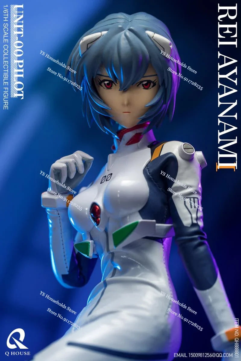 1/6 Collectible Ayanami Rei Anime Girl Action Figure EVA White Leather Bodysuit Decor 12" Full Set Decliate Female Soldier