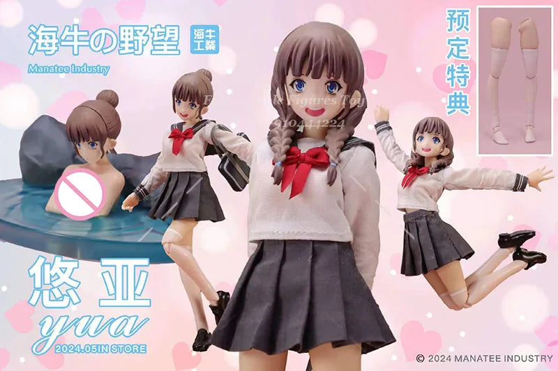 Limited Edition Manatee Industry 1/12 Women Soldier Yua Kawaii Japanese JK Girl Full Set 6" Action Figure Model Best Collectible