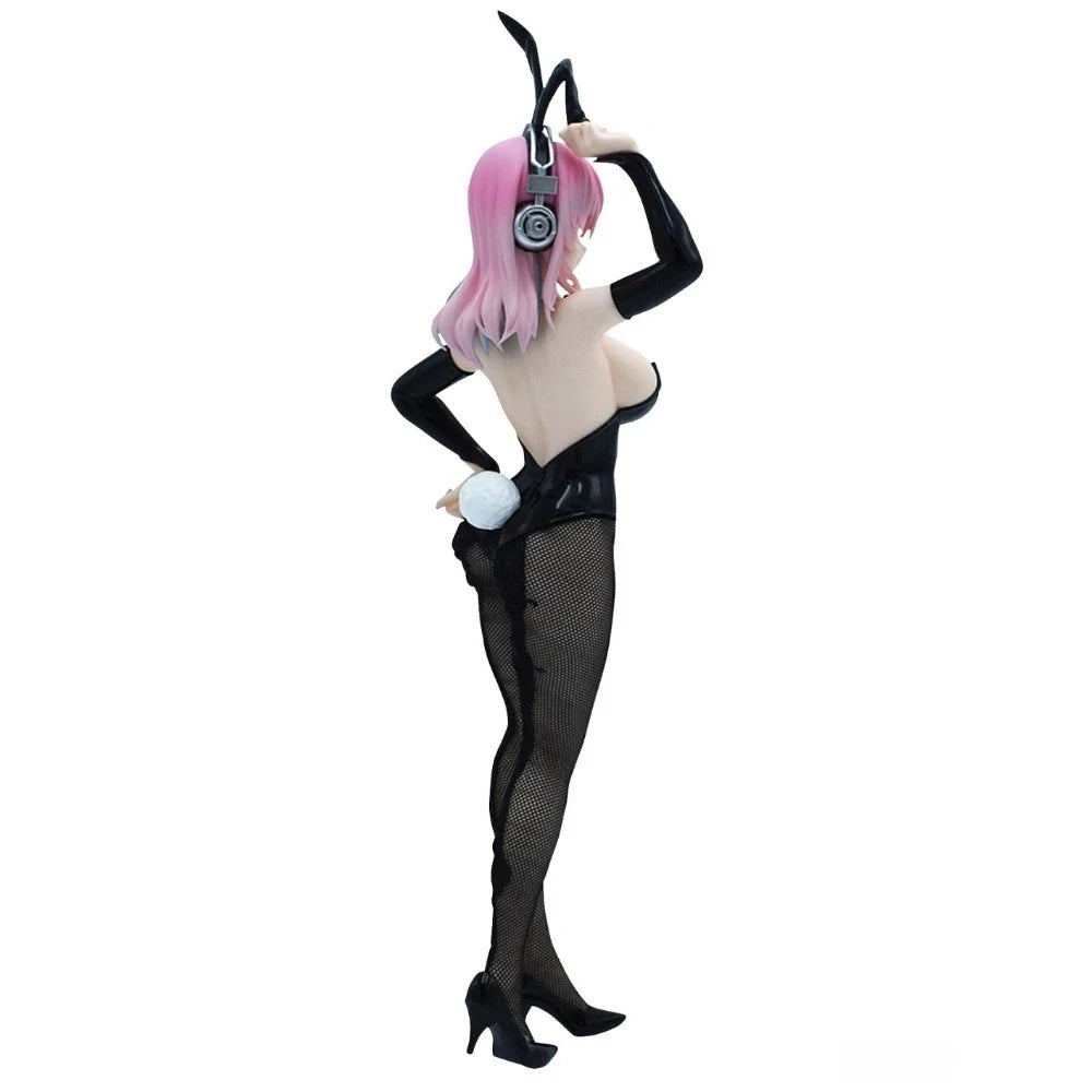 In Stock FuRyu Original Genuine SoniComi Super Sonico BiCute Bunnies Figure Black 28cm Sexy Collections Model Toy Figures Gift