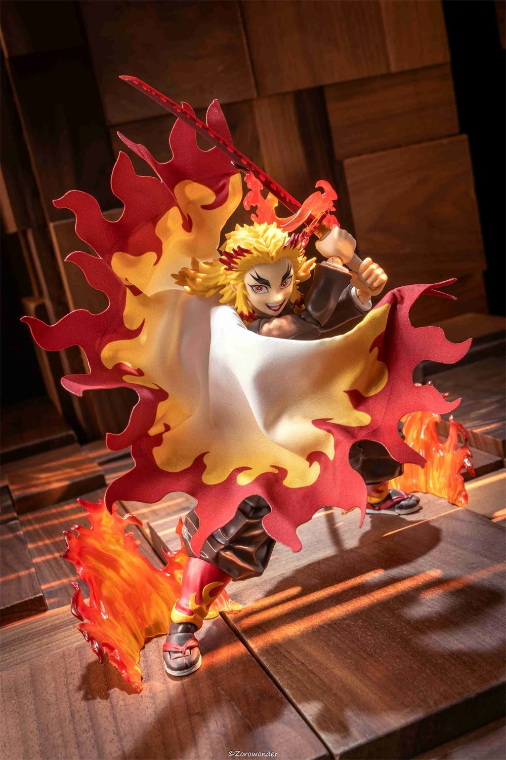 Demon Slayer 1/12 Male Soldier Anime BUZZmod Kyojuro Rengoku Flame Hashira Cape Cloak  For 6in Action Figure Model Toys