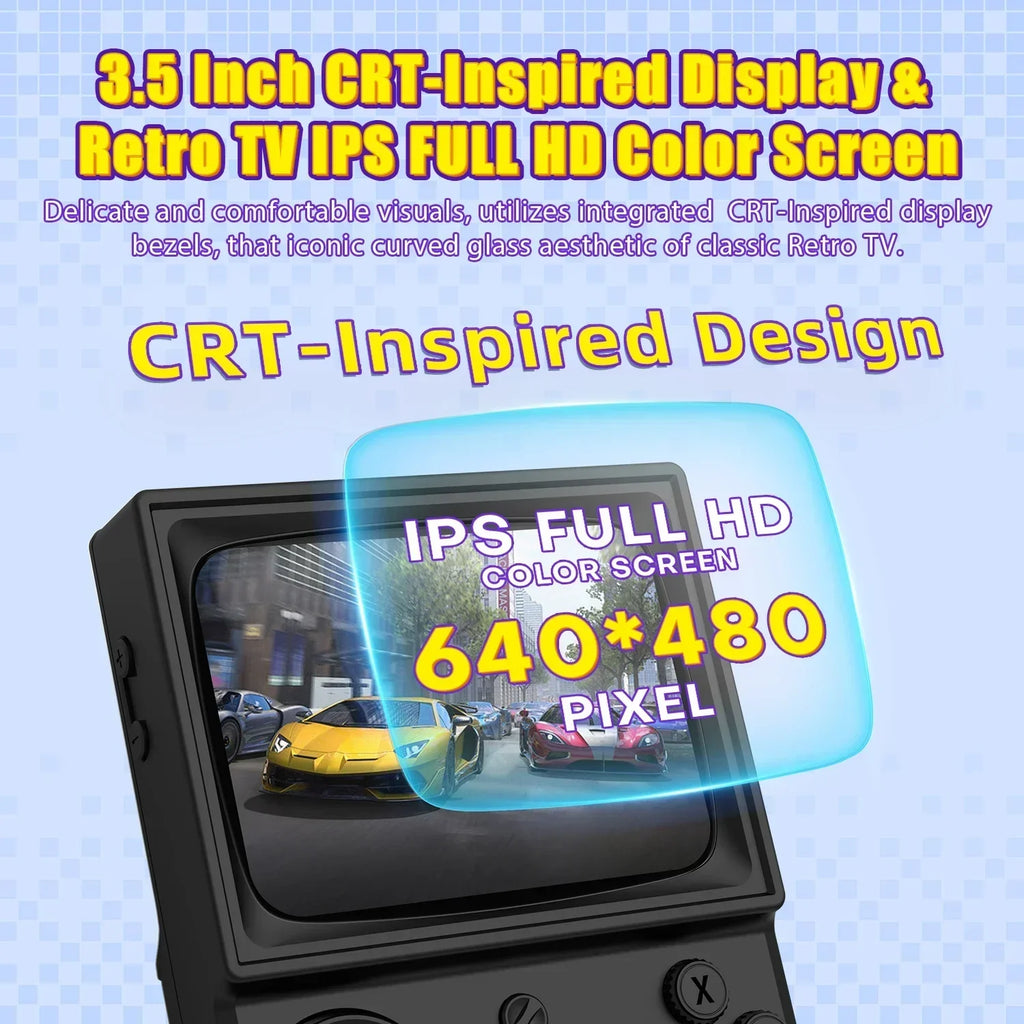 R36T Retro Handheld Game Console EmuELEC System 3.5 Inch IPS Screen Portable Pocket Video Player RK3326 Chip 64/128G 18000+Games
