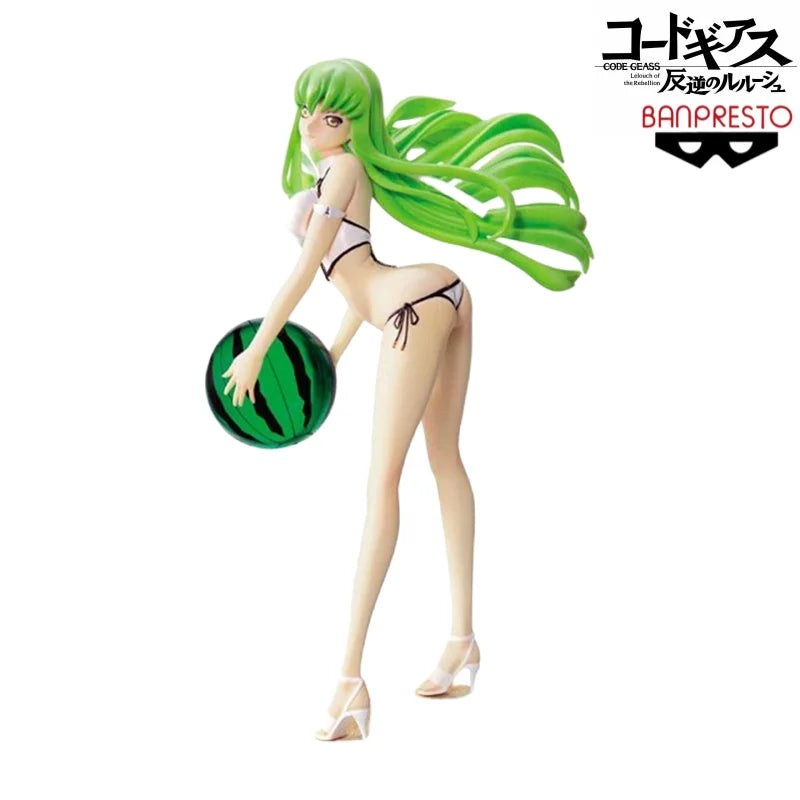 Auf Lager Original Banpresto Code Geass C.C. Badeanzug Junges Mädchen Garagenmodell Spielzeug Statue Sammlerstücke Ornamente