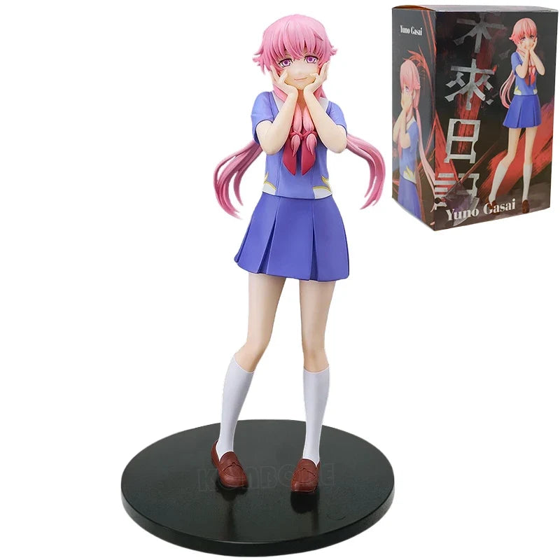 17cm Pop Up Parade Future Diary Yuno Gasai Anime Girl Figure Mirai Nikki Gasai Yuno Action Figure Collection Model Doll Toy Gift