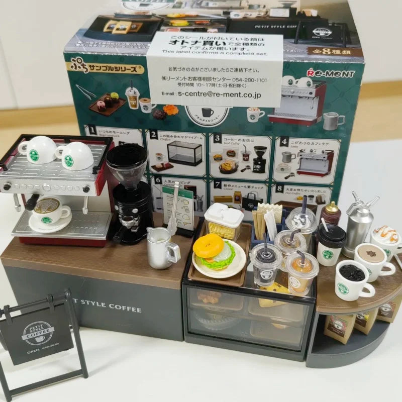 Rement Petit Mini Fashion Coffee House Scene Decorative Figurine Blind Box Display Item Collectible Toy Action Figure
