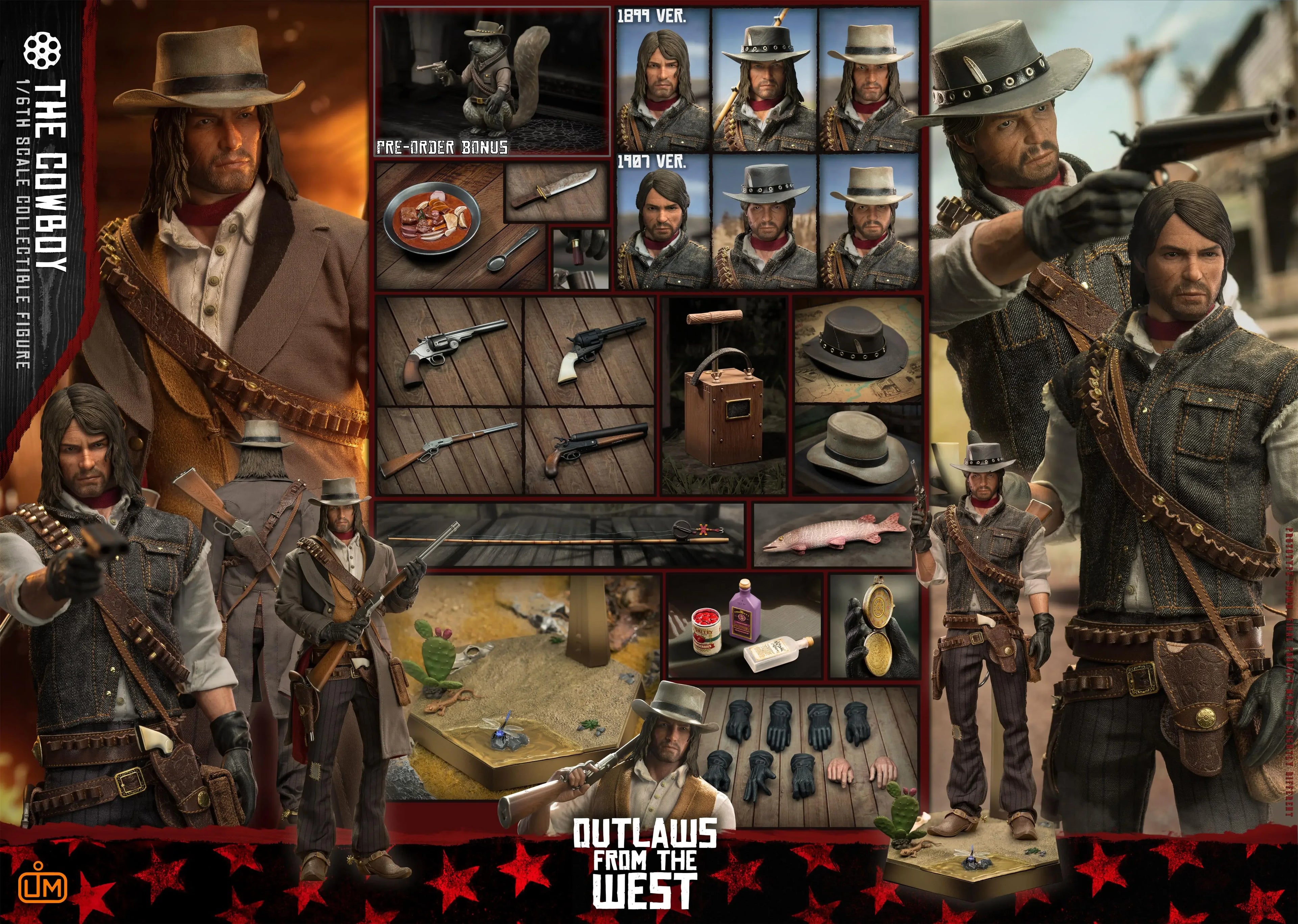 LIMTOYS LIM011 1/6 Men Soldier John Marston Classic Western Cowboy Shooting Arcade Game Doll 12" Action Figure Toys Customized