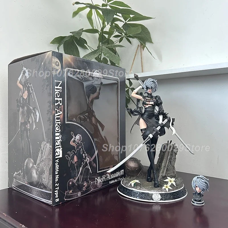 48cm NieR:Automata 2B YoRHa Sexy Anime Figure 2b No.2 Type A Type B Figure 33cm Two Head Figurine Action Figure Adult Model Toys