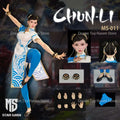‌STAR MAN 1/6 MS-011 Weibliche Kämpferin Chun Li Blaues Wolkenmuster Weißes Cheongsam Edition‌ 12 Zoll Actionfigur Modell