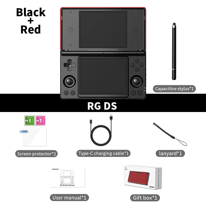 New Anbernic RG DS Handheld Game Console RGDS 4" IPS Dual Screen Android 4000mAh Flip Video Games Player