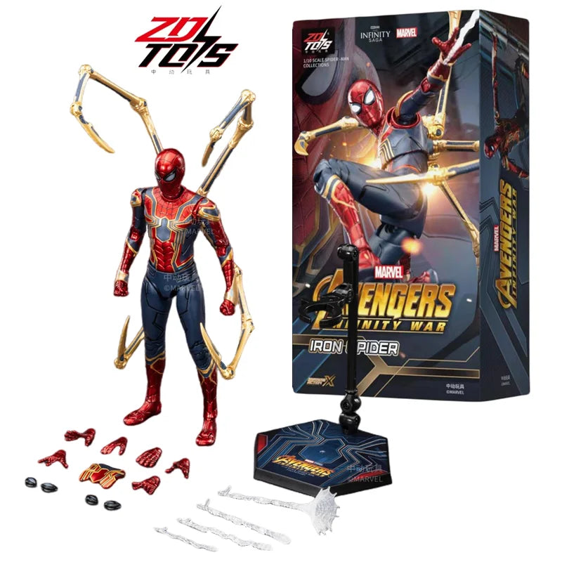 ZD Toy Spider Man No Way Home Marvel legends 1/10 Peter Parker Gold Black Red Model Action Figure Adult Collectible Toy