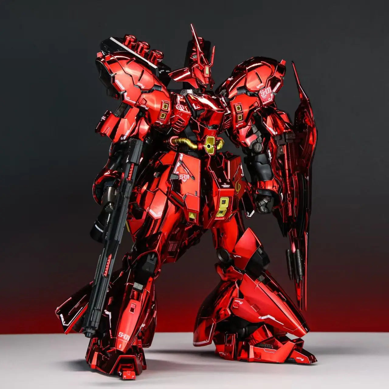 STAR Model RG 1/144 MSN-04 Sazabi Mirror Electroplating red Ver.Assembly Model Kits Anime Action Figure  Plastic Robot toys