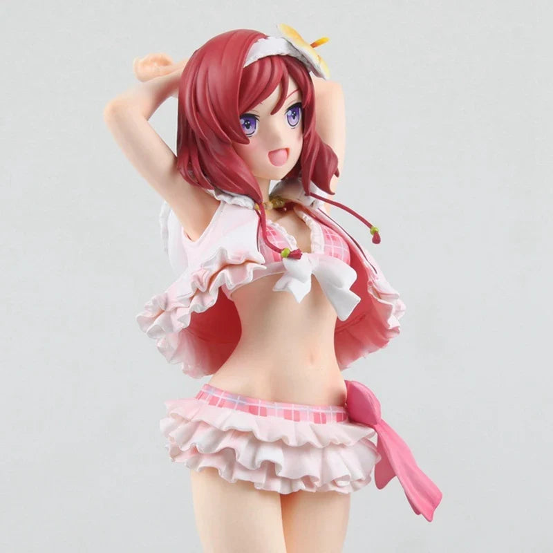 28CM Amine LoveLive! School Idol Project Maki Nishikino Figure Swimsuit Ver Model Toy Gift Standing Collection Action Figure