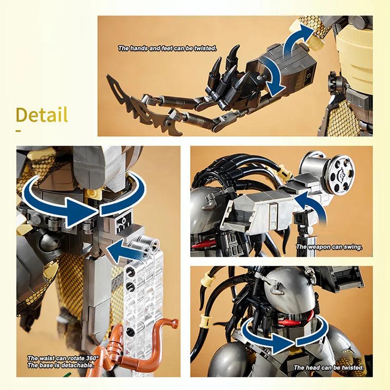 Creative MOC Predator Alien Figures Building Blocks Bricks DIY Alien Warrior Assembly Model Toys For Children Adult Boys Gifts
