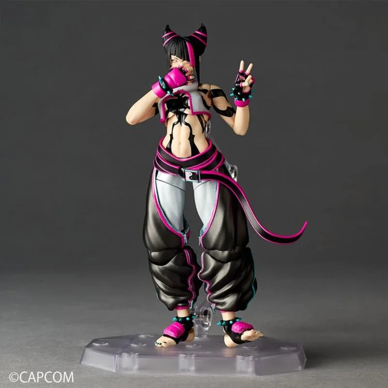 100% Original Kaiyodo Street Fighter 6 Juri Amazing Yamaguchi Revoltech Juri In Stock Anime Action Collection Figures Model Toys