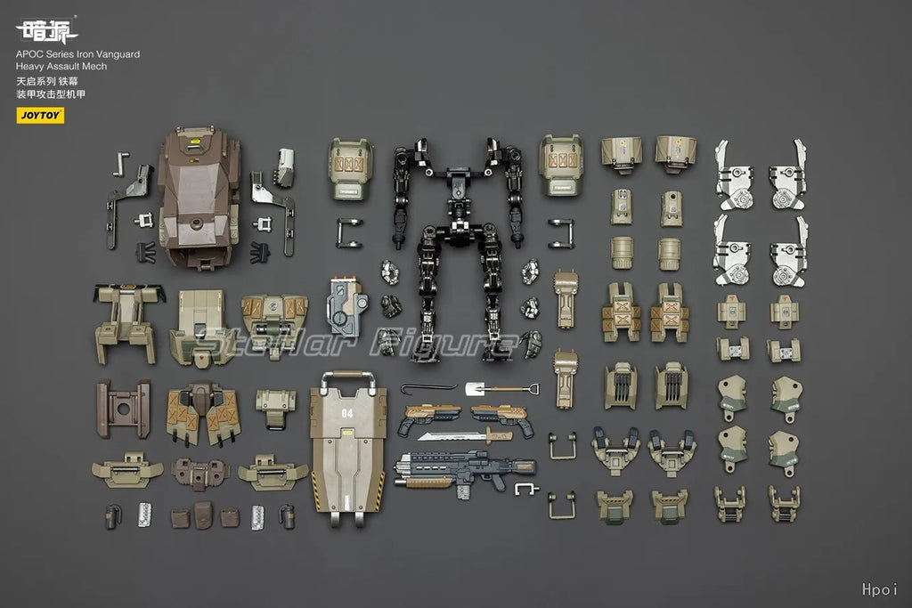 【SF】JOYTOY Dark Source 1/18 Action Figure APOC Series Iron Vanguard Heavy Assault Mech Model Toys Gifts Collection
