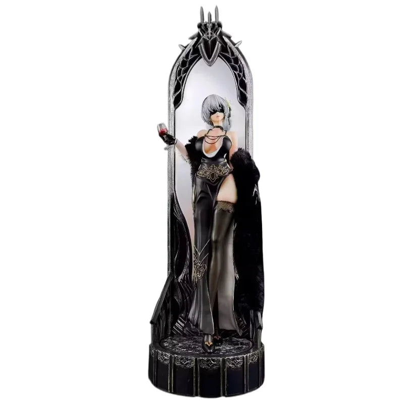 NieR:Automata Nier Banquet Figure with Wine Glass, Dual Interchangeable Head Sculpts, Elegant Collectible Gift for Fans