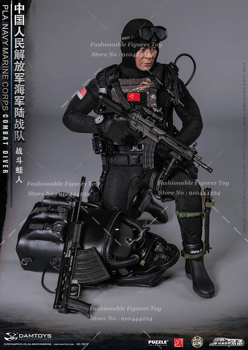 DAMTOYS 78073 1/6 Men Soldier PLA Marine Corps Battle Combat Diver Full Set 12" Action Figure Model Toys Collection Gift