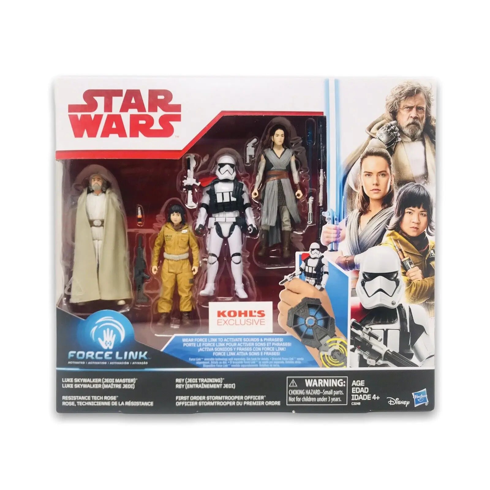 Star Wars Force Link Obi-Wan Master Yoda Chewbacca Cai Threnalli Luke Rey Rose First Order Tooper 3.75" Boxed Action Figure