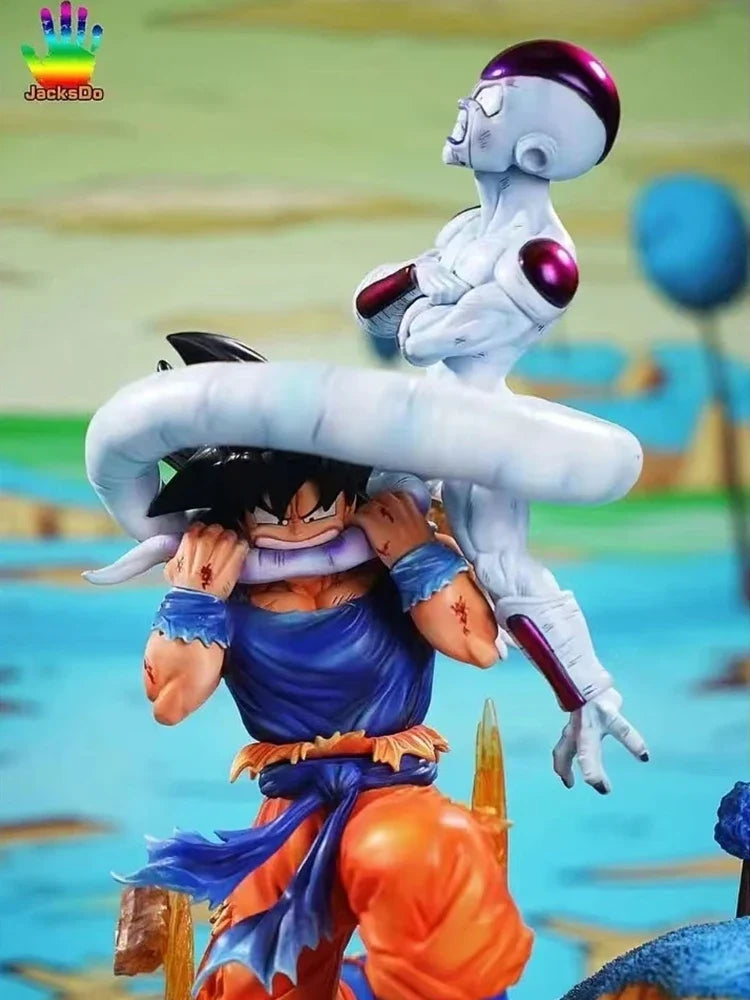 Bandai Dragon Ball Son Goku 10.62in PVC Animation Figure Showdown with Frieza Super Saiyan Statue Toy Gift